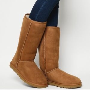 🎩SOLD 🐰 UGG chestnut tall lambs wool boots worn once